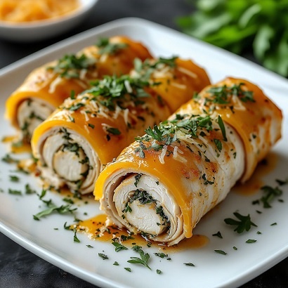 фото куриных рулетиков с сыром, чесноком и зеленью