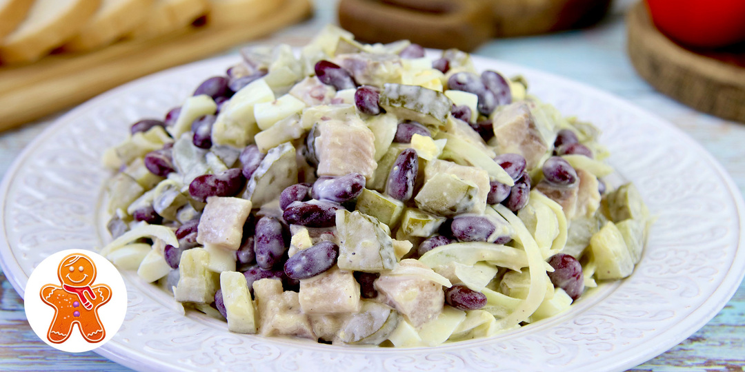 Из доступных ингредиентов ✧ Быстрый салат из фасоли и сельди