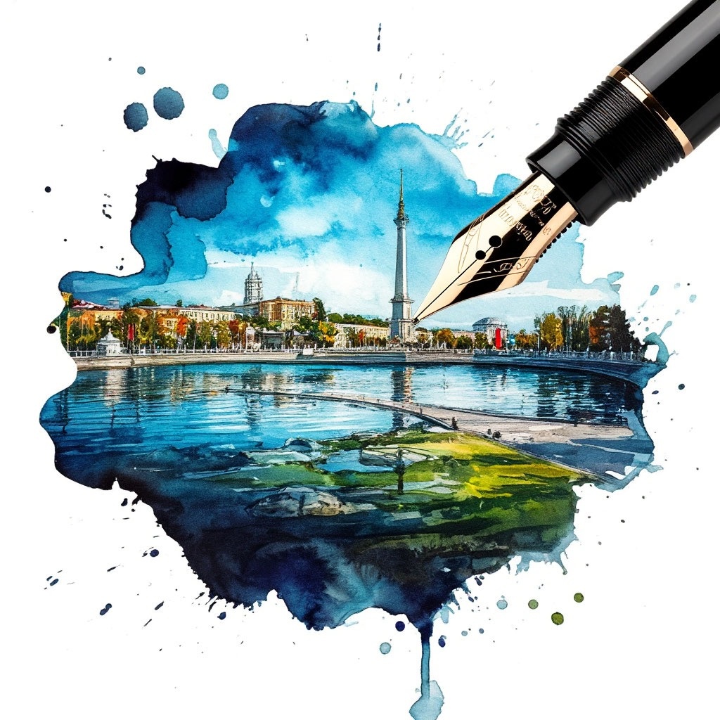 Иллюстрация автора: парк Победы у самого моря в Сеаастополе