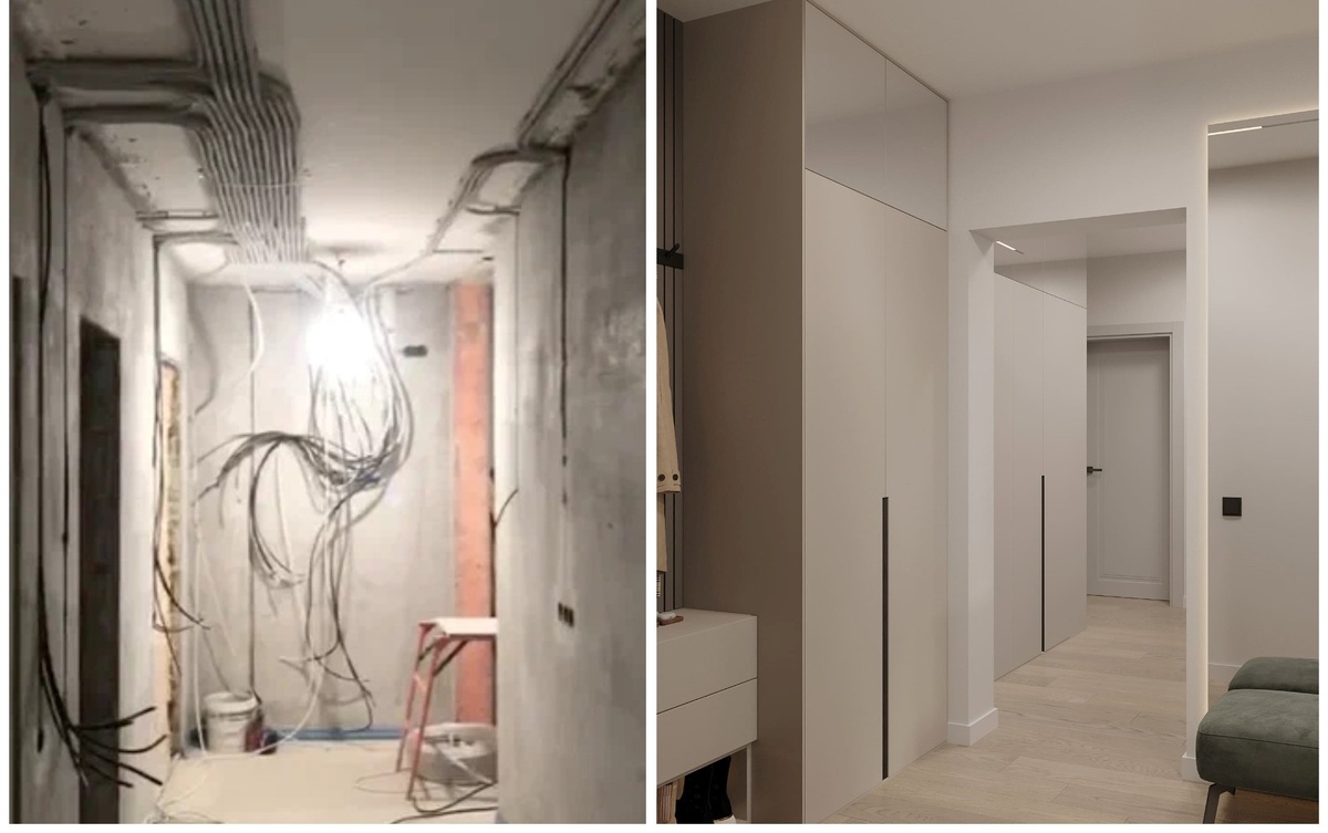 Фото квартиры до и после ремонта. Проект Domeo
