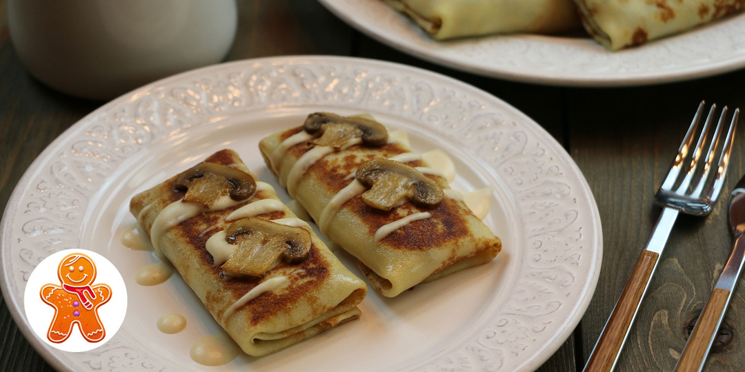 Блинчики с грибами ✧ Нежные и очень вкусные