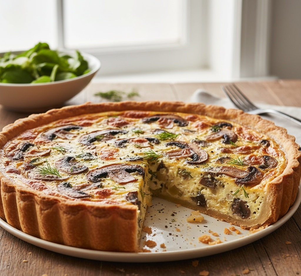 Киш с грибами