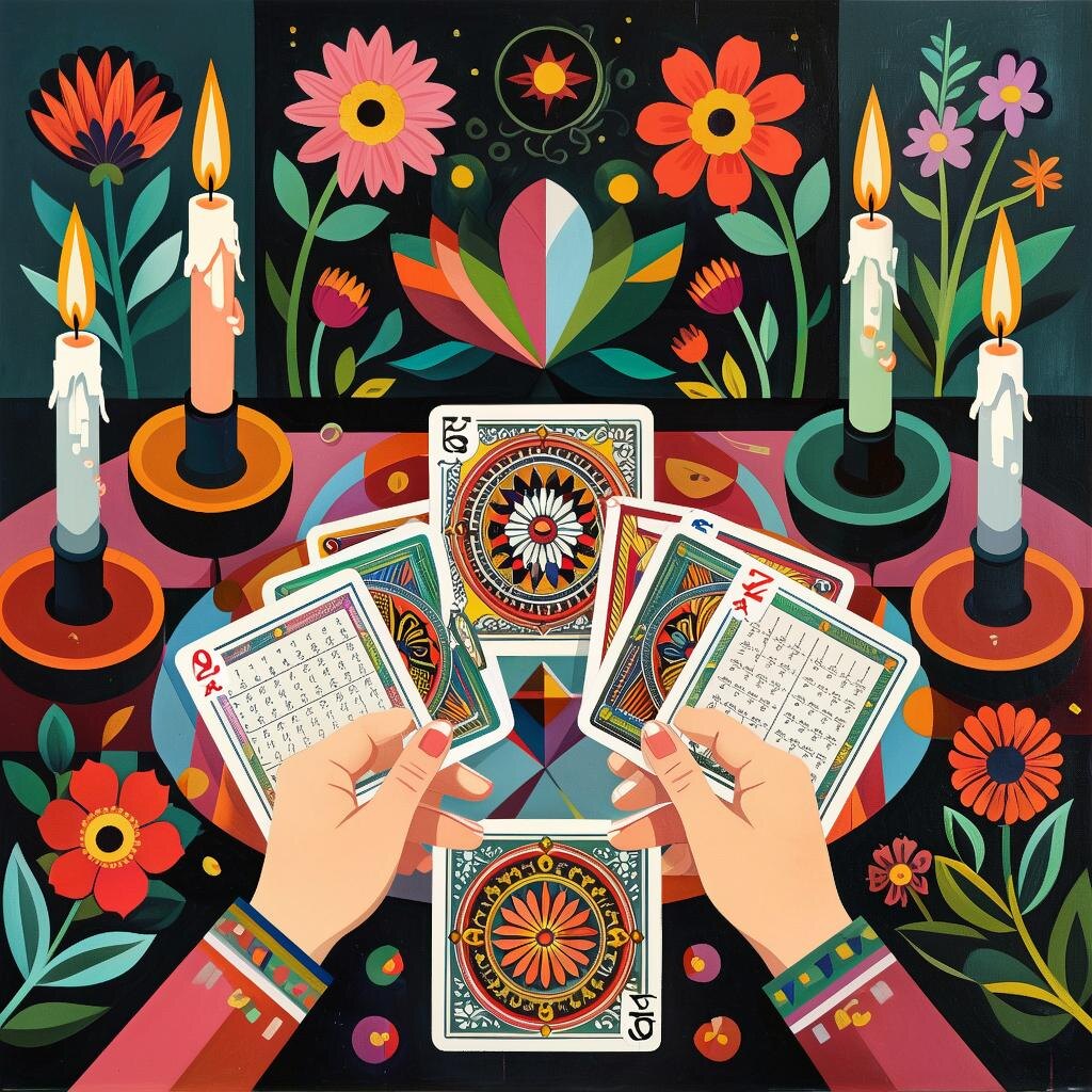 Гадание на картах. Иллюстрация сгенерирована нейросетью