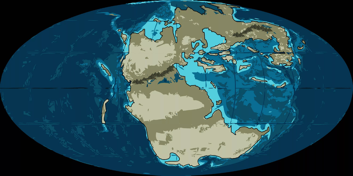 Суперконтинент Пангея. Источник: https://clck.su/YRZif
