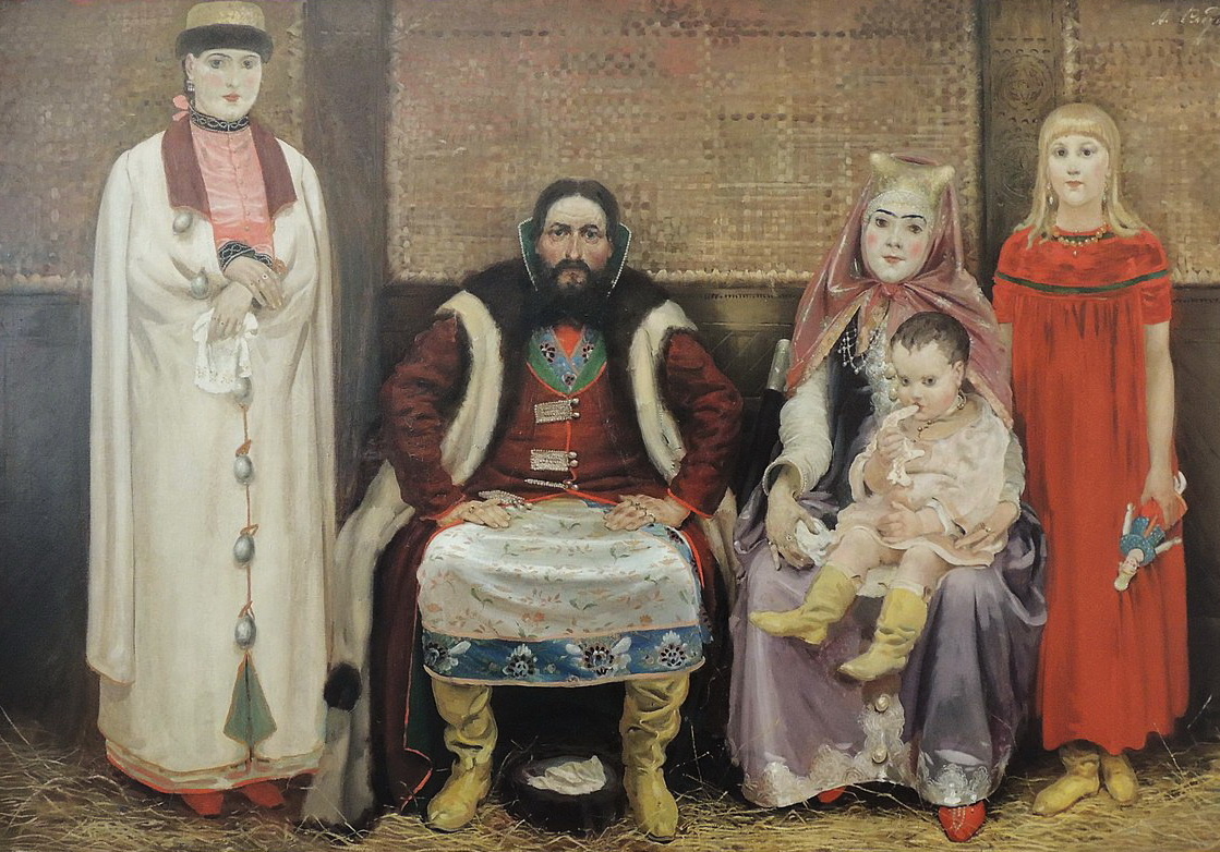 Семья купца в XVII веке, худ. Рябушкин А. П. , 1896 г.