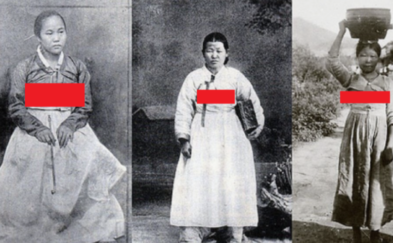 Традиционная корейская женская одежда оставляла грудь открытой 