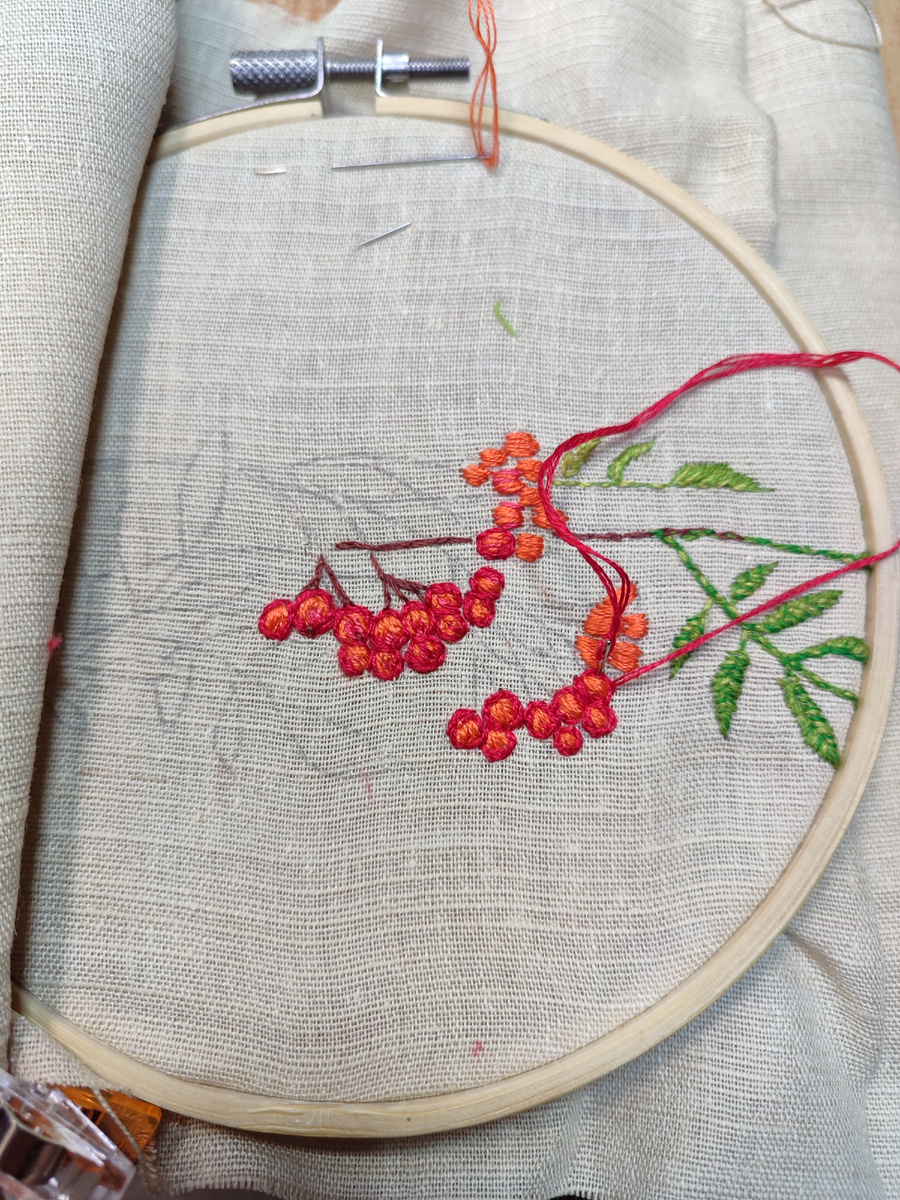 Процесс вышивки