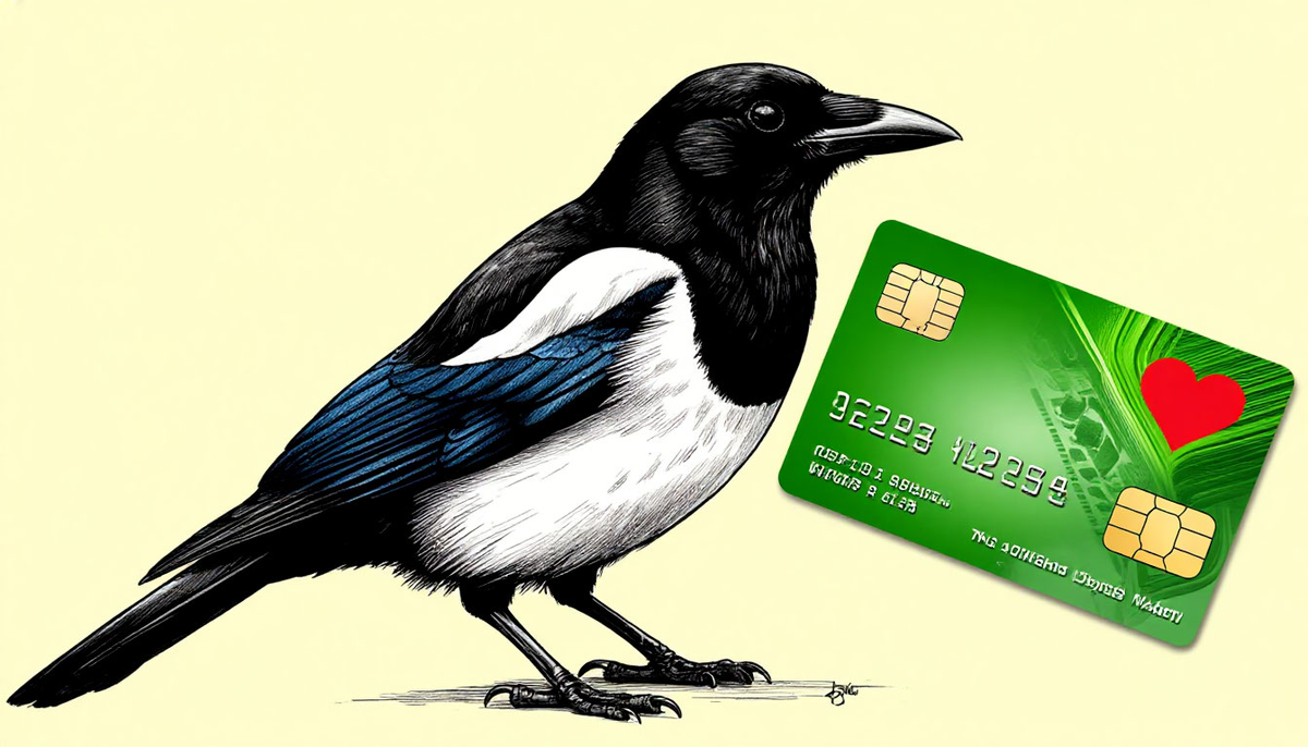 не представляете как сложно упросить ИИ нарисовать птицу, у которой в клюве банковская карта определенного цвета. Минимально красивое изображение, которое получилось.
