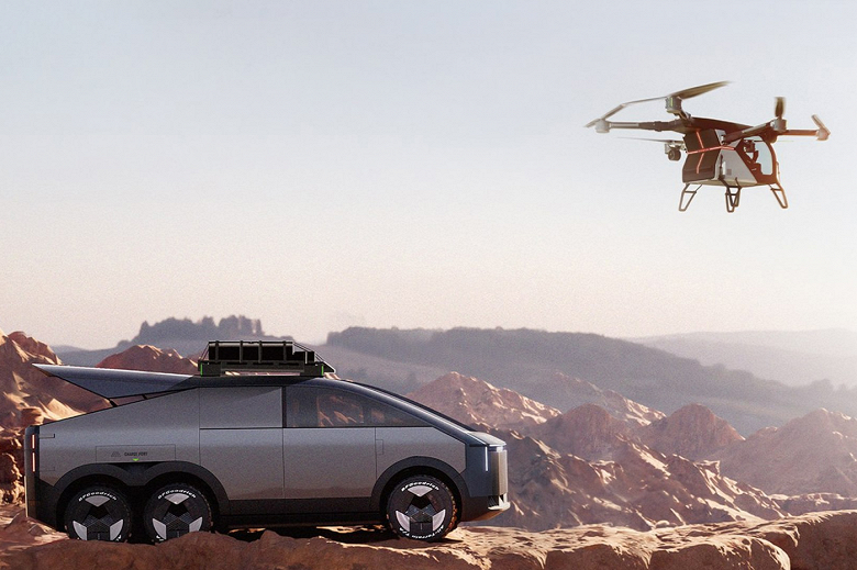 Land Aircraft Carrier перевозит летающий модуль. Изображение Xpeng  📷
