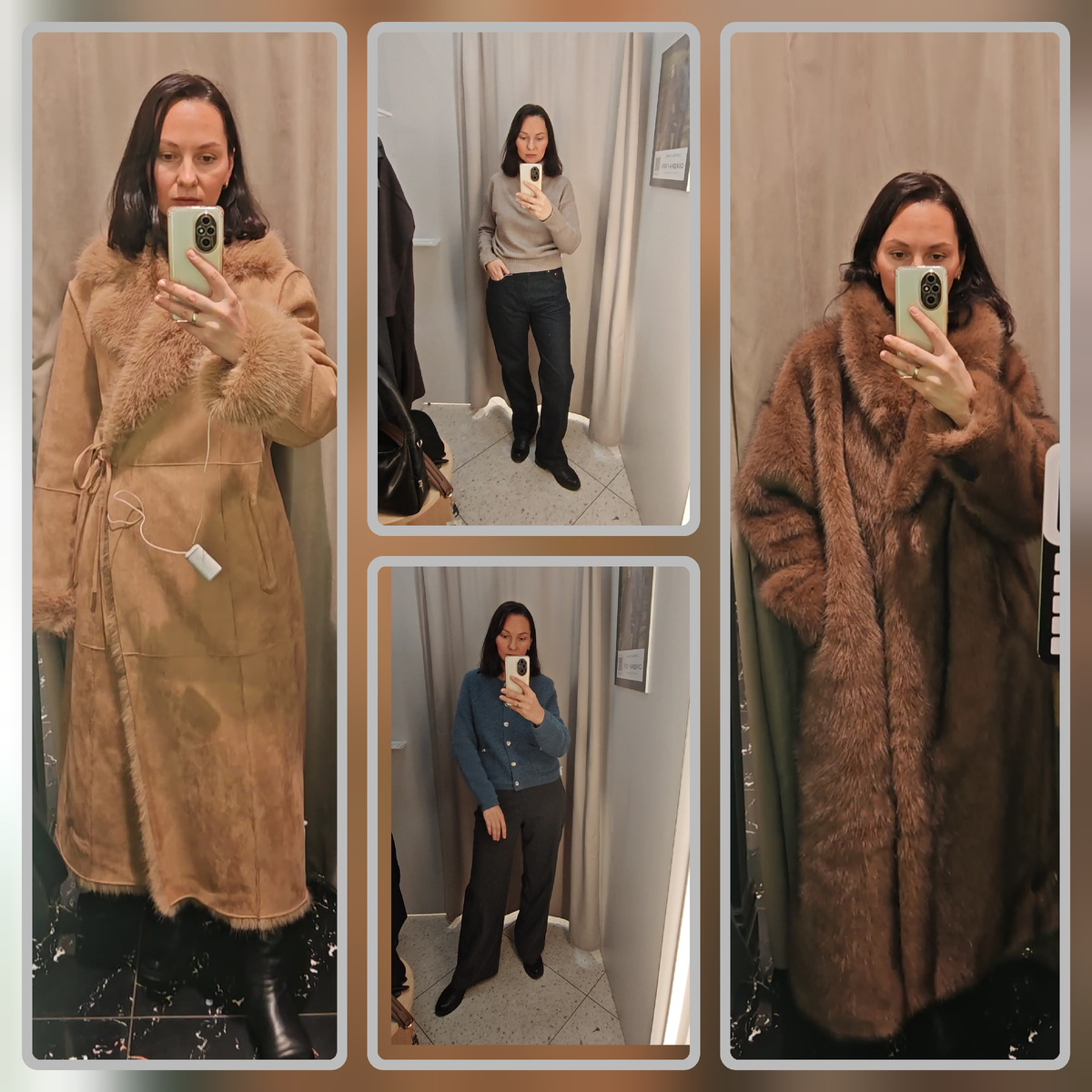 Я в примерочной. В Телеграмме не просто выложила видео, а прокомментировала каждый образ с точки зрения практичности. А ещё оставила артикулы на вещи в описании к видео. 