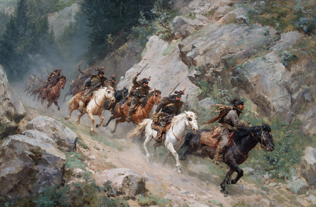 Астурийская лёгкая кавалерия в действии.