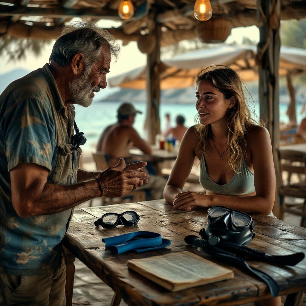 Старый рыбак и дайвер