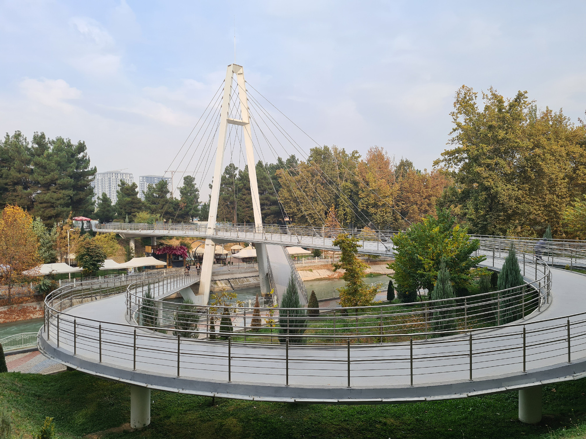 вантовый пешеходный мост ==>
