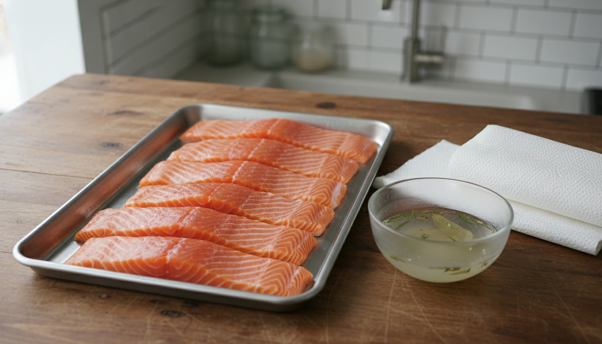    Свежие филе лосося