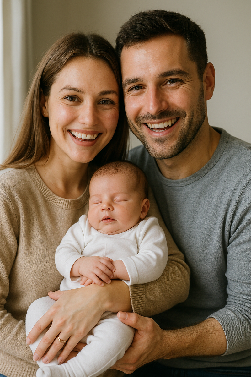 Семья с младенцем 