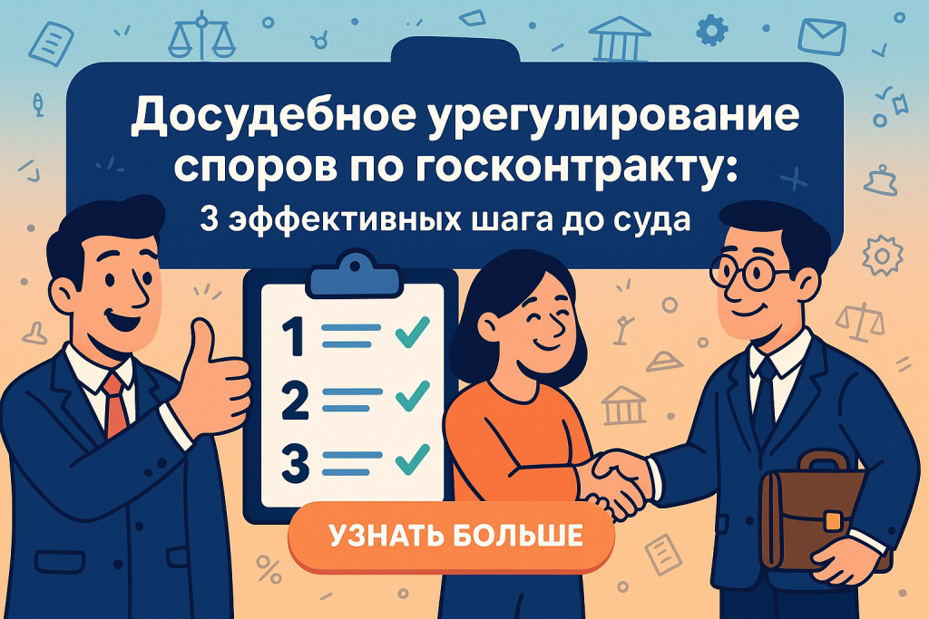    Досудебное урегулирование споров по госконтракту: 3 эффективных шага до суда