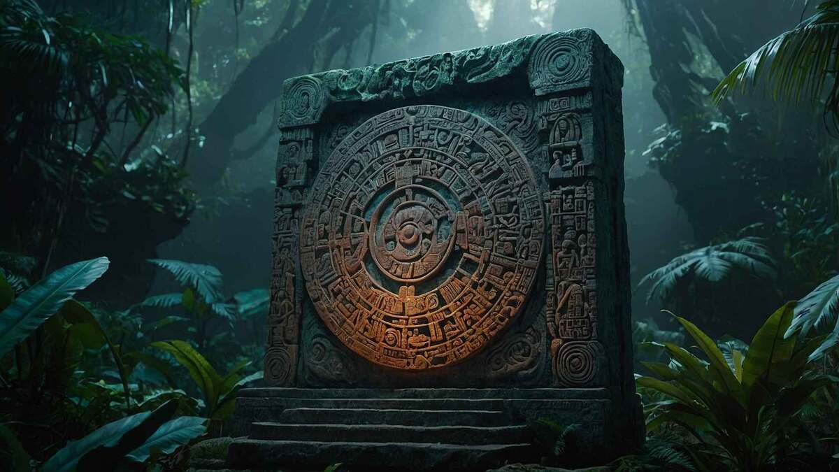 В глубине джунглей — камень, который помнит время. Майя не считали минуты. Они видели циклы. И знали: всё возвращается. 