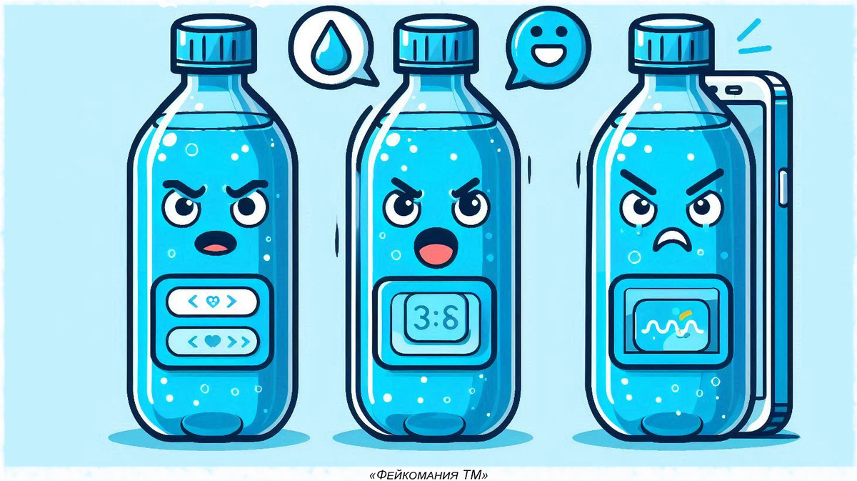 Бутылка воды с напоминанием, что ты не кактус