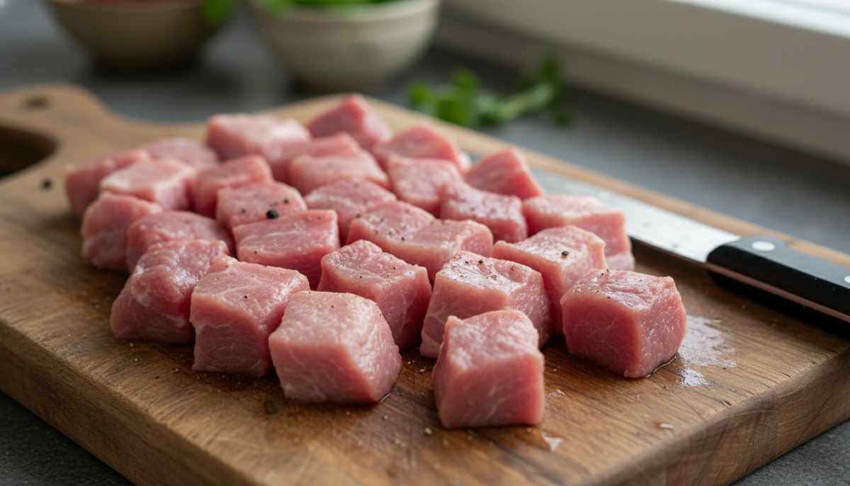    Нарезанное мясо 2–3 см