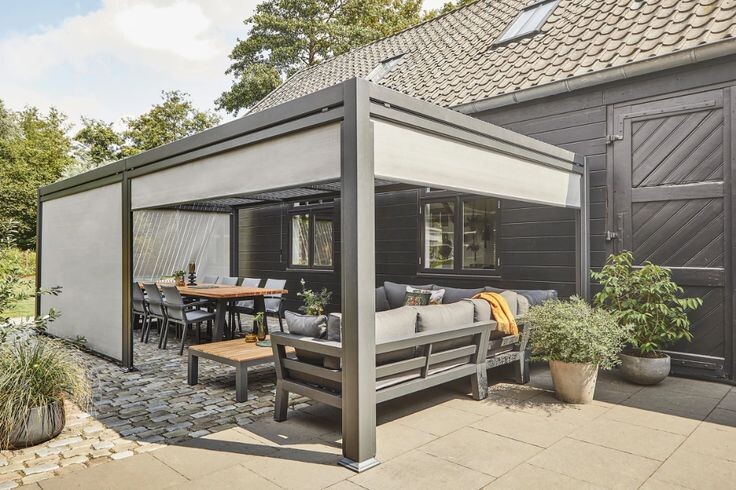 Вариант алюминиевой перголы с ZIP системой