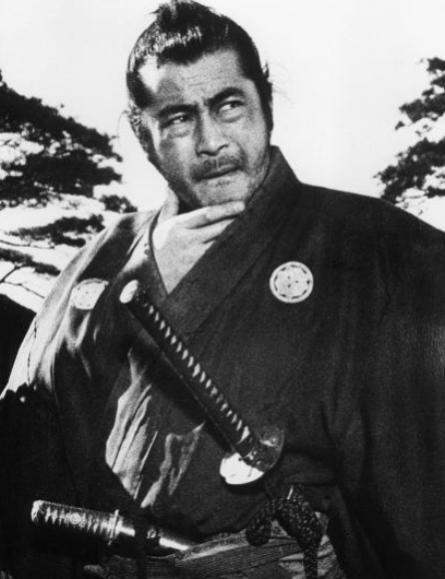 На фото Тосиро Мифуне из фильма "Семь самураев", 1954, Япония