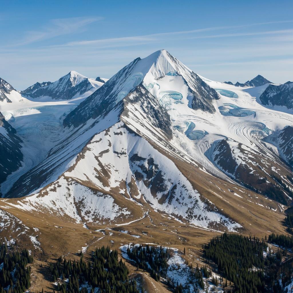 Панорама Белухи с высоты птичьего полета.