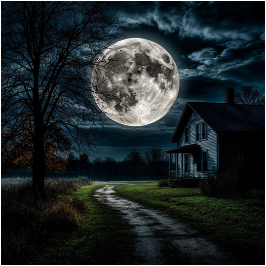 Сгенерировано ИИ- тревожность в полнолуние .