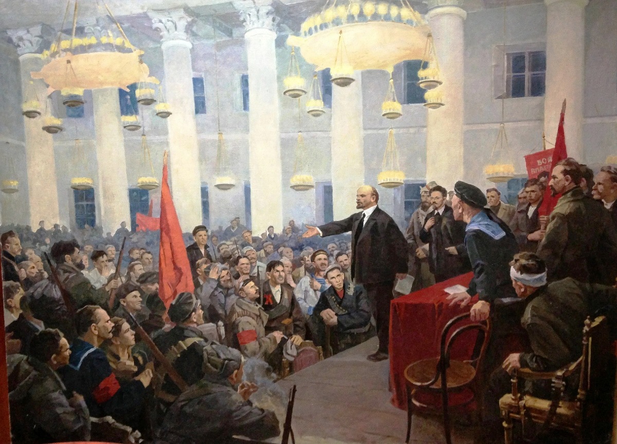 Выступление Владимира Ильича Ленина на II Всероссийском съезде Советов. 1955. Холст, масло. Серов Владимир Александрович (1910 – 1968).