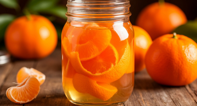    Мандариновые корки заливаю уксусом — и всю зиму радуюсь своей хитрости: отличный совет для хозяек