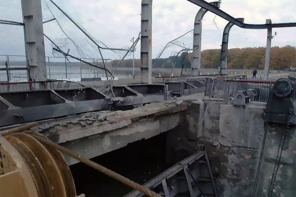    Последствия удара ВСУ по плотине Белгородского водохранилища (2025).