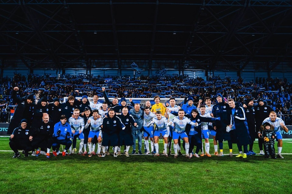    Эмоции после долгожданной победы над "Торпедо". телеграм-канал ФК "Факел".