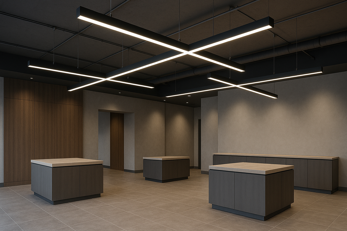 Икс-образные световые конструкции на базе светильника Armatorled RayPRO