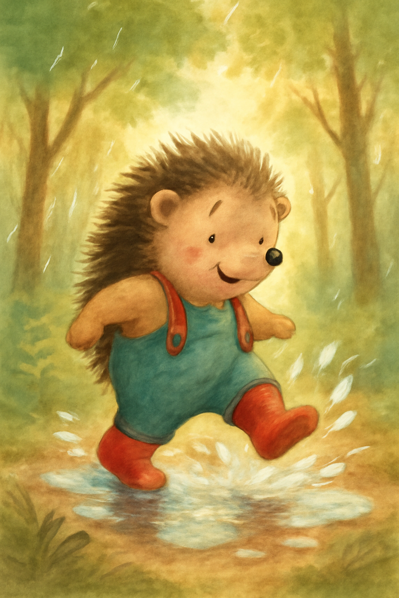 Иллюстрация к сказке "Ёжик Фил и улыбка, которую нужно найти", созданная при помощи ИИ.