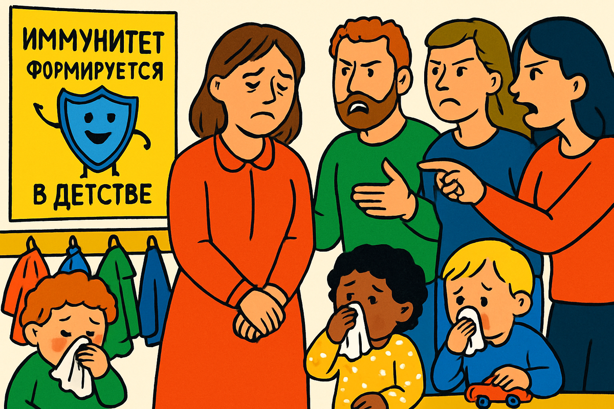 Педиатры: ребенок в саду может болеть 8-12 раз в год. Это норма. Родители: 'Не верим... виноват воспитатель!' — кто прав?