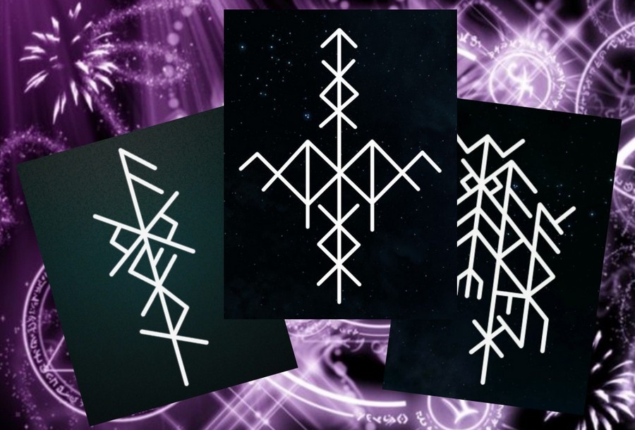 Примеры современных рунических ставов (не скажу, что они значат, без должной подготовки рисовать их опасно)