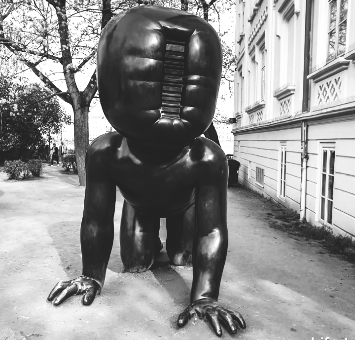 Скульптура младенца в Праге... 