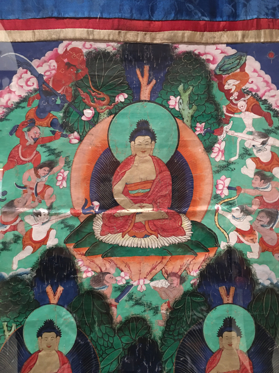 Победа над Марой. Китай, 19 век, холст, краски