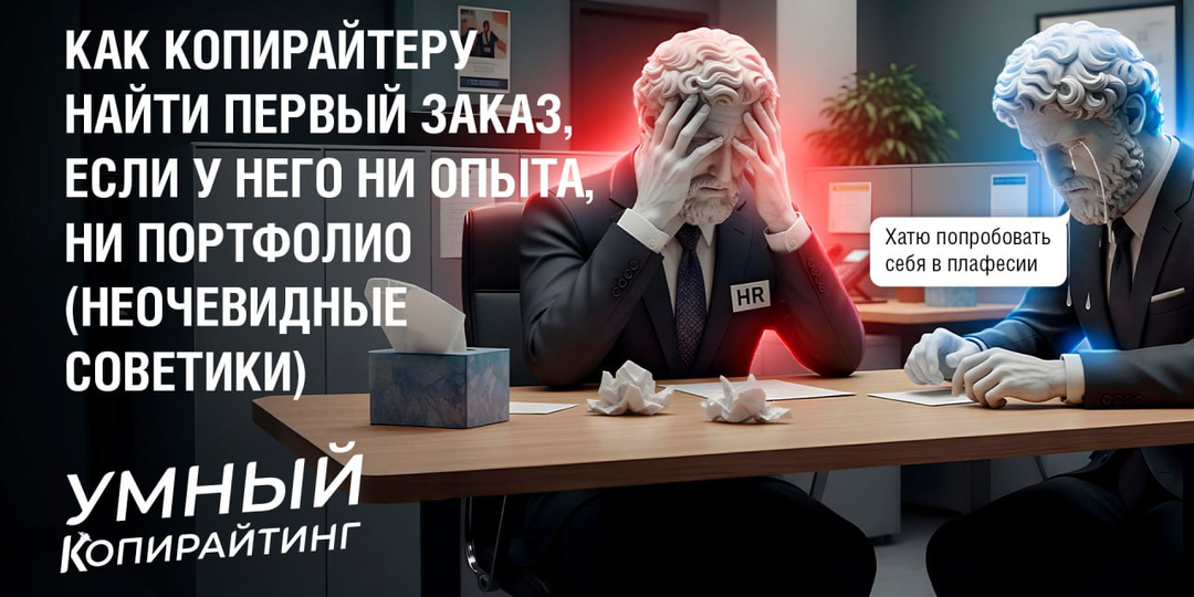 Как копирайтеру найти первый заказ, если у него ни опыта, ни портфолио (неочевидные советики)