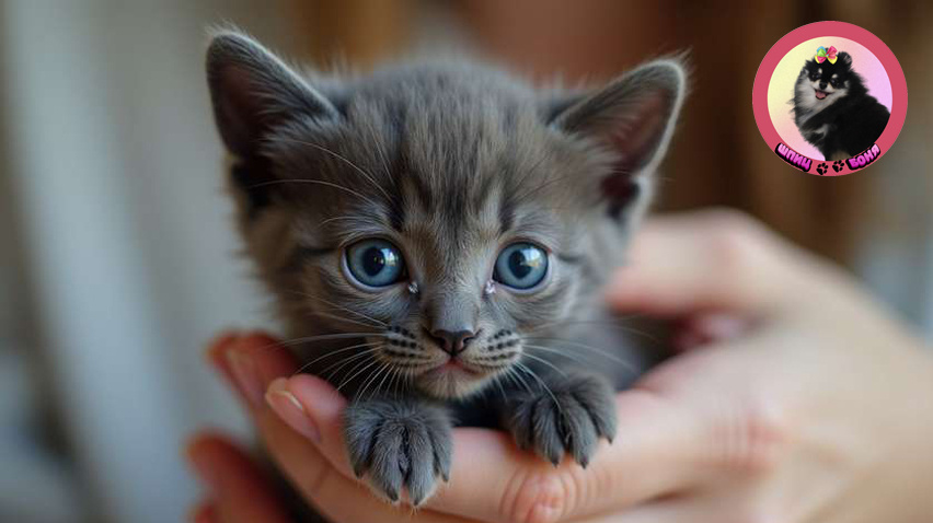 серый котенок