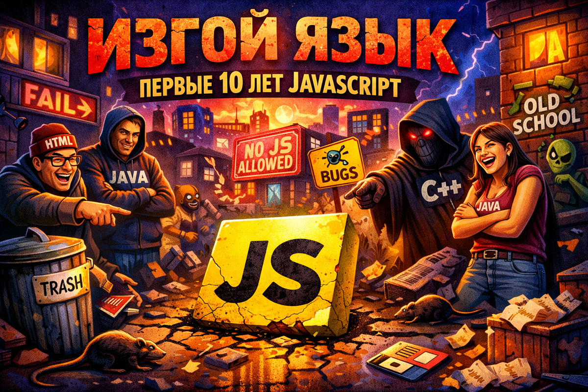 Первые лет десять JavaScript был языком-изгоем
