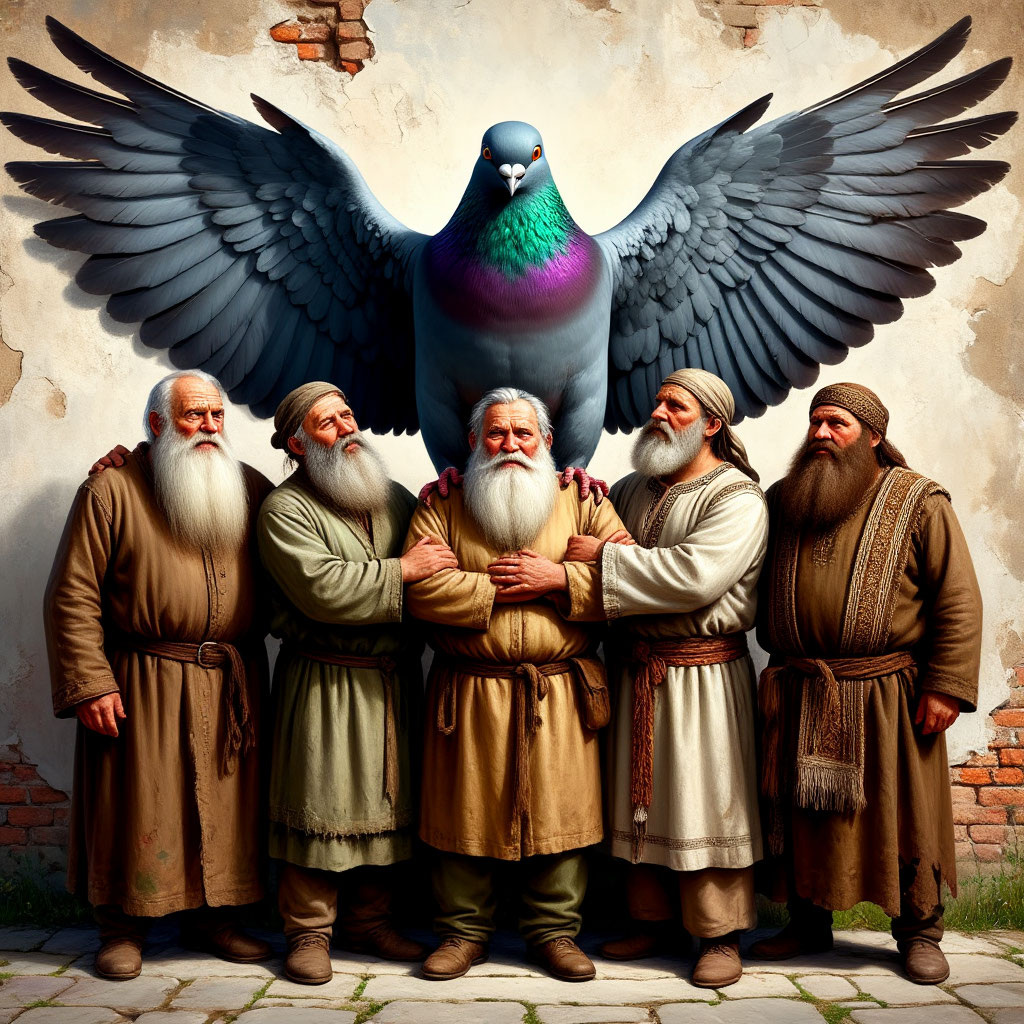  мы голубиный народ ( авторский коллаж  на базе ИИ)