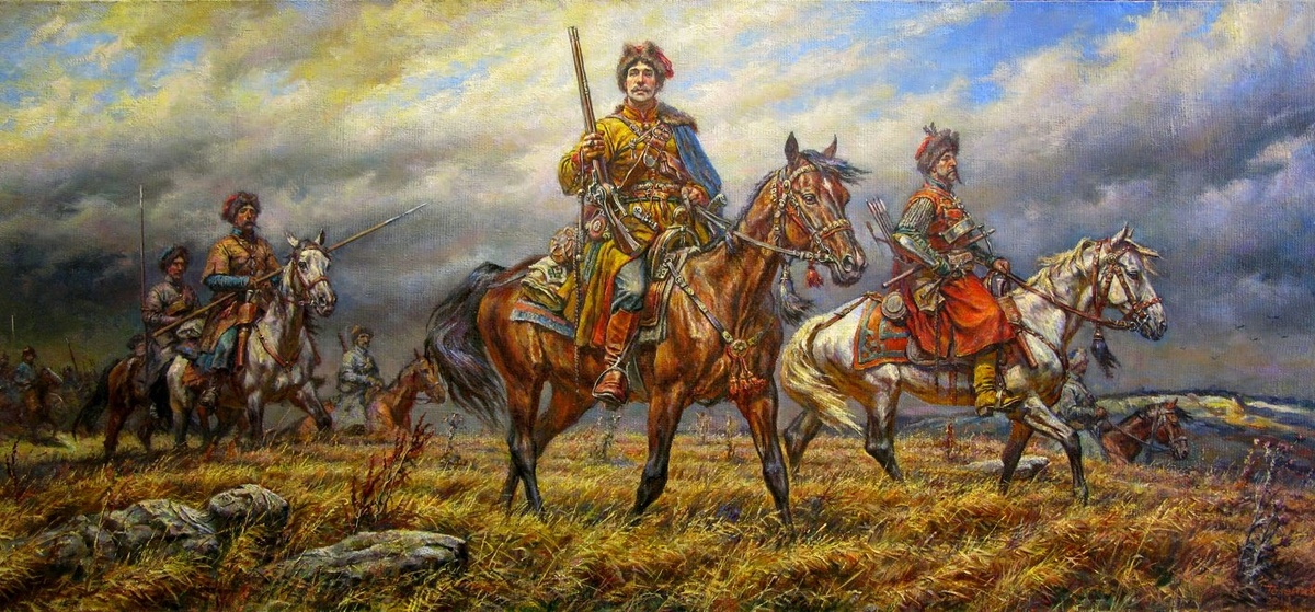 Казаки в степи (Поручик реестровых казаков. Середина XVII в.). 2012 худ. Теленик А.Ф. Как-то так примерно мог выглядеть Мартын Боржевицкий. 