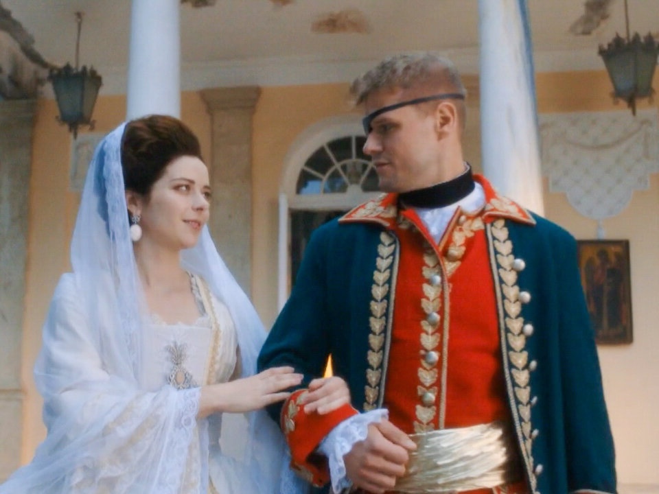 Владимир Яглыч и Мария Александрова, кадр из сериала «Екатерина»