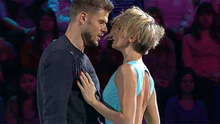 Владимир Яглыч и Оксана Домнина, кадр из шоу «Ледниковый период»