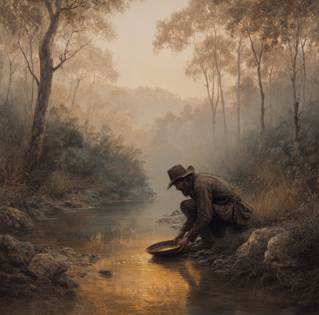 Эдвард заметил геологическое сходство почвы и ландшафта в Южном Уэльсе с золотоносными районами Америки. 