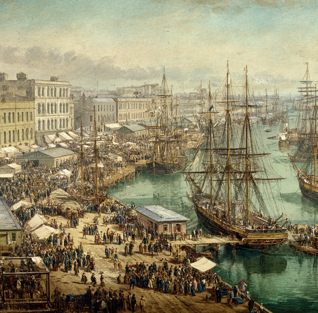 С началом золотой лихорадки Мельбурн превратился в крупнейший город Австралии, оттеснив Сидней.