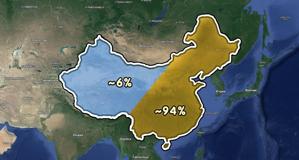 Почему в северо-западной части Китая практически никто не живёт: что значит линия Хэйхэ-Тэнчун