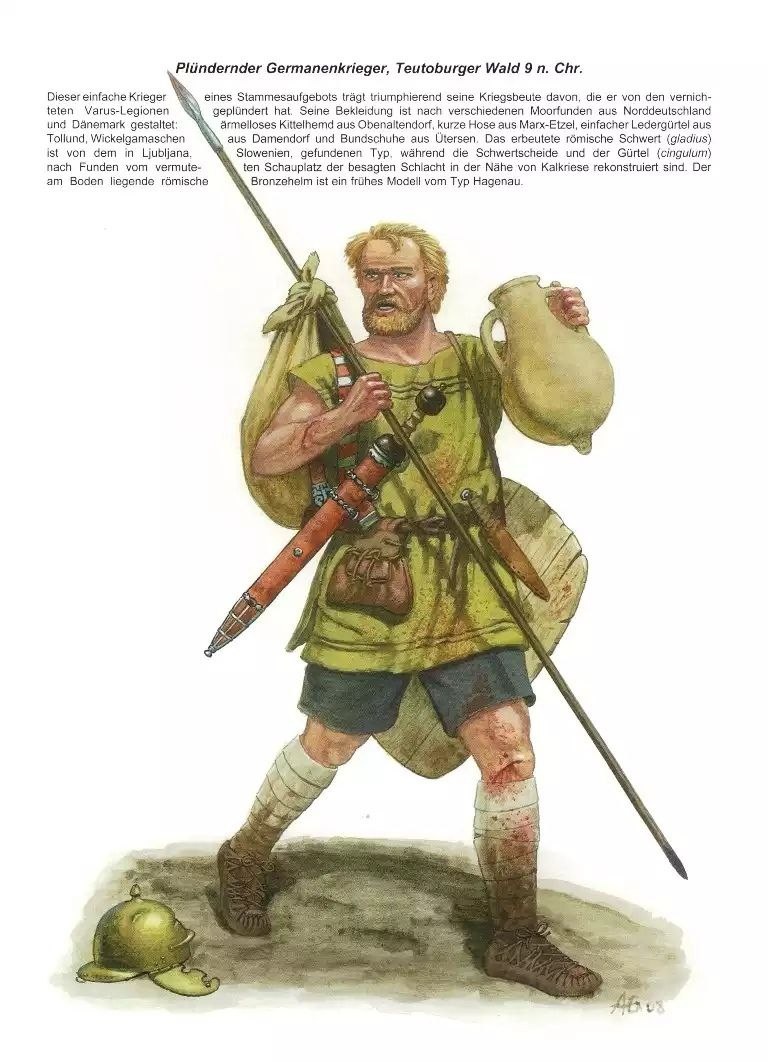 Древнегерманские воины I-III вв. н.э. (Фото взято из открытых источников).