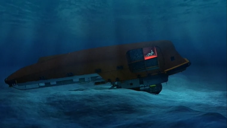 Схематическое изображение воздушного кармана, в котором очутился повар и затонувшего судна