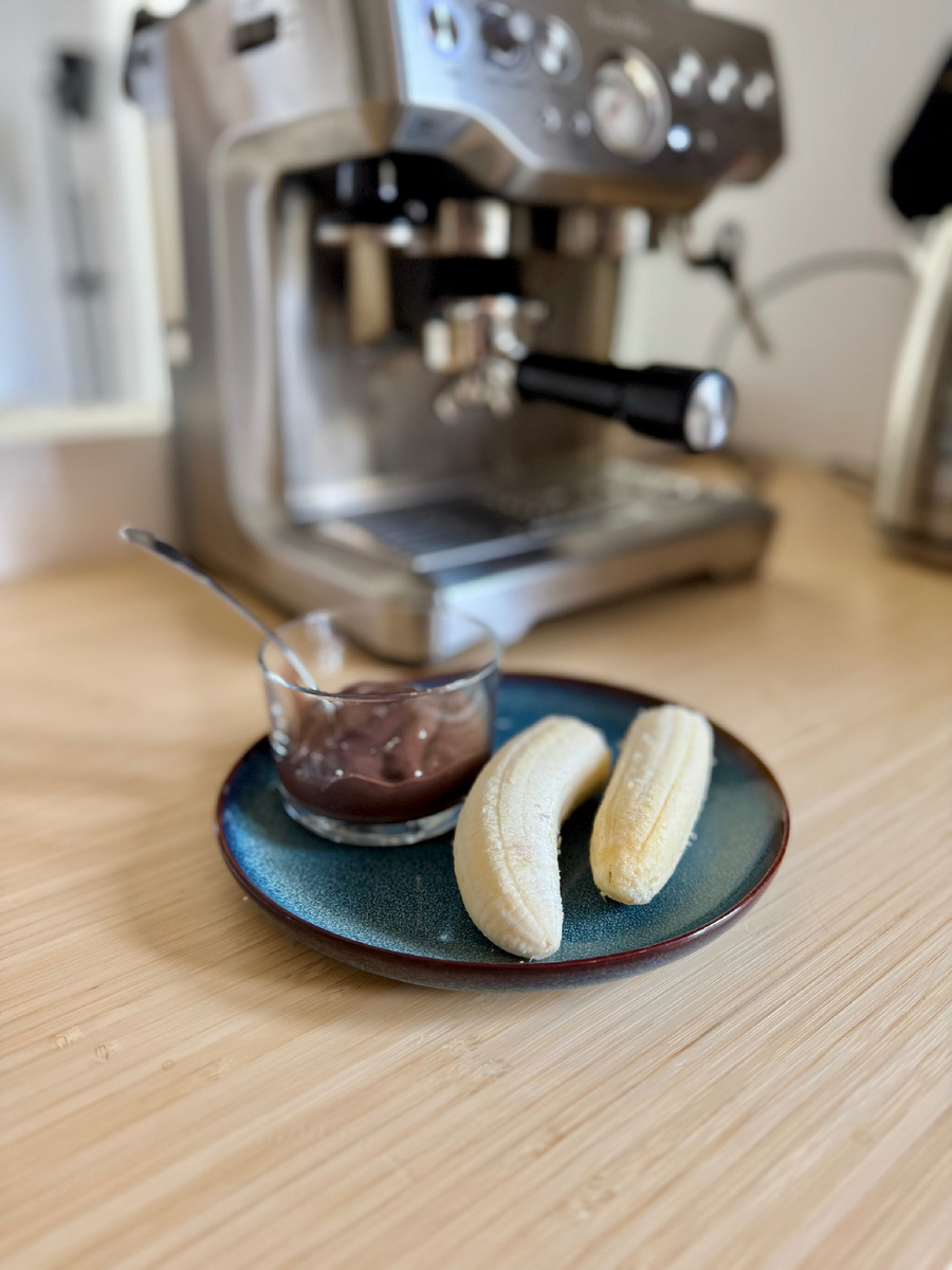 Завтрак. Банан и пудинг 